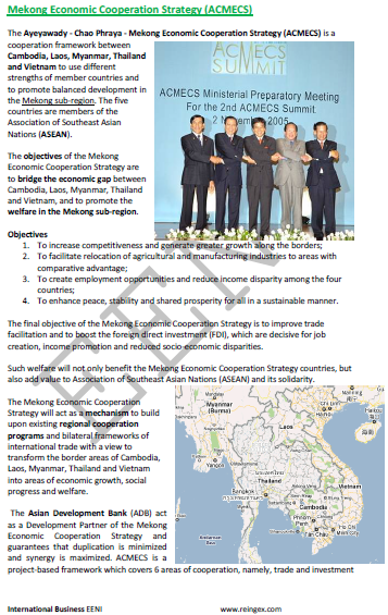 Mekong Economic Cooperation Strategy (ACMECS)