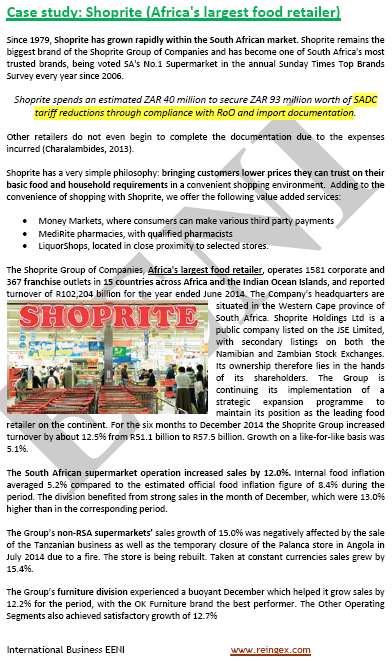 Shoprite: South African Distributor