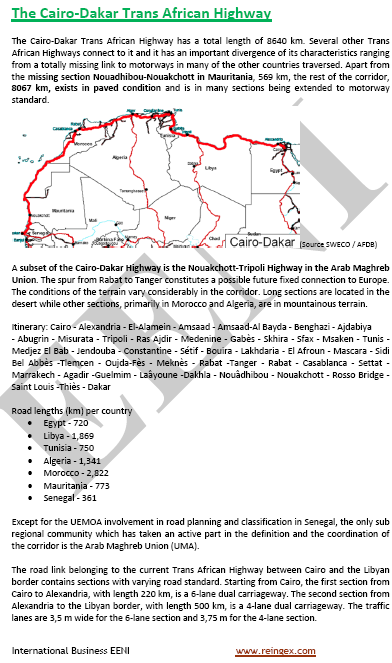 Cairo-Dakar Corridor: Egypt, Libya, Tunisia, Algeria, Morocco, Mauritania, Western Sahara, and Senegal (Road Transport Course Master)