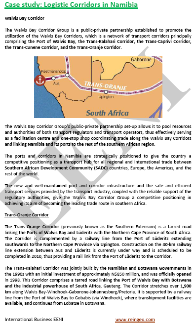 Curs Màster: corredors logístics en Namíbia