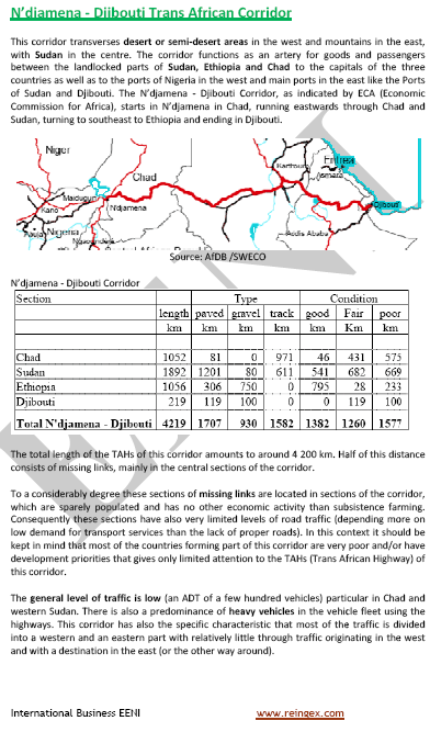 Corredor Yamena-Yibuti: Sudán, Etiopía, Nigeria, Yibuti y Chad. Transporte Carretera