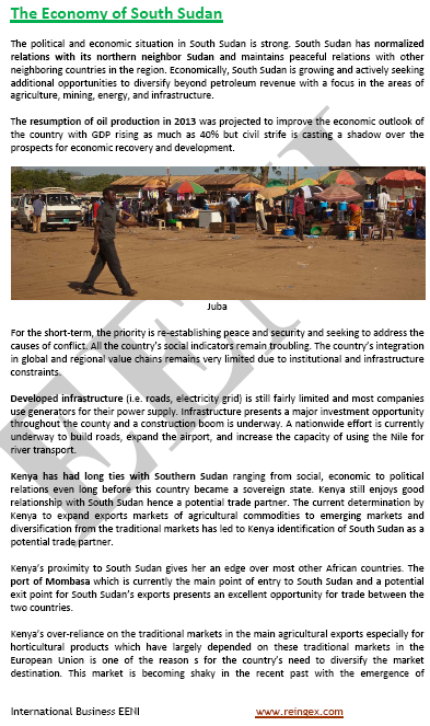 Negocios en Sudán del Sur, Juba, Petróleo, Comercio Exterior