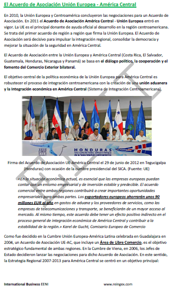Tratado de libre comercio (TLC) Unión Europea-América Central