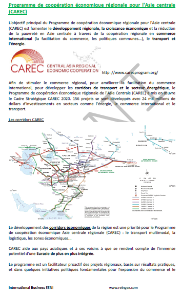 Programme de coopération économique régionale pour l’Asie centrale (CAREC)