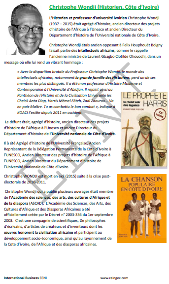 Christophe Wondji. historiador marfileño