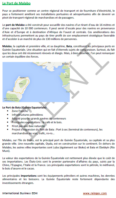 Cours transport maritime : Ports de Guinée équatoriale