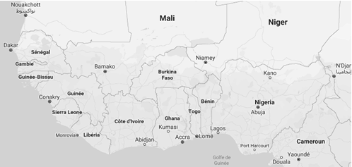 Negócios na África Ocidental (Comércio Exterior): Benim, Burquina Faso, Cabo Verde, Gâmbia, Gana, Guiné, Guiné-Bissau, Costa do Marfim, Libéria, Mali, Níger, Nigéria, Senegal, Serra Leoa, Togo
