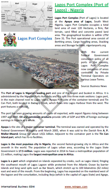 Cours transport maritime : port de Lagos Nigeria