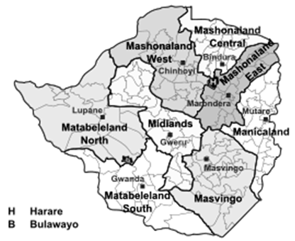 Affaires provinces du Zimbabwe (Commerce International, Affaires), Source : Mangwanani