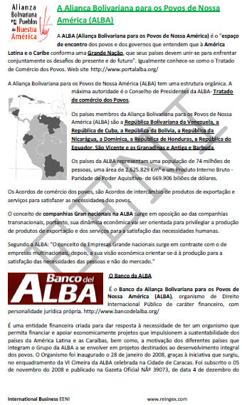 Aliança Bolivariana para os Povos de Nossa América (ALBA)