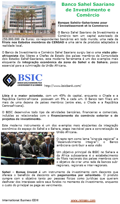 Curso Mestrado: Banco Sahel Saariano do investimento